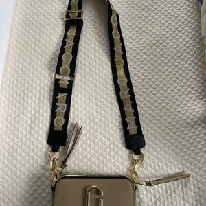 Marc Jacobs Beige Crossbody Bag with Gold Accents